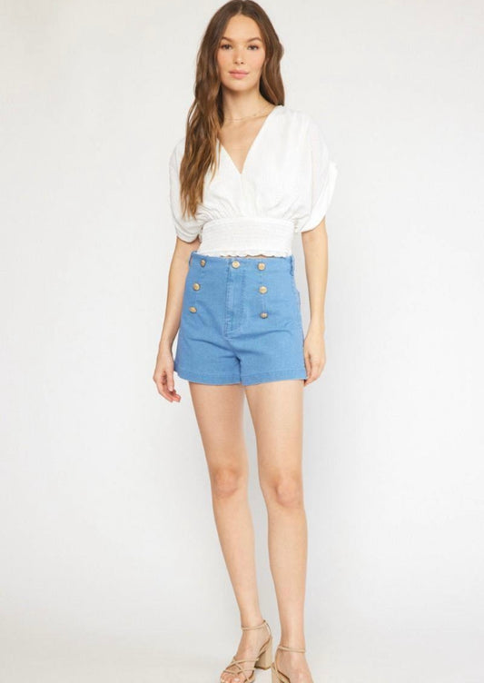 Sailor Shorts-Medium Denim