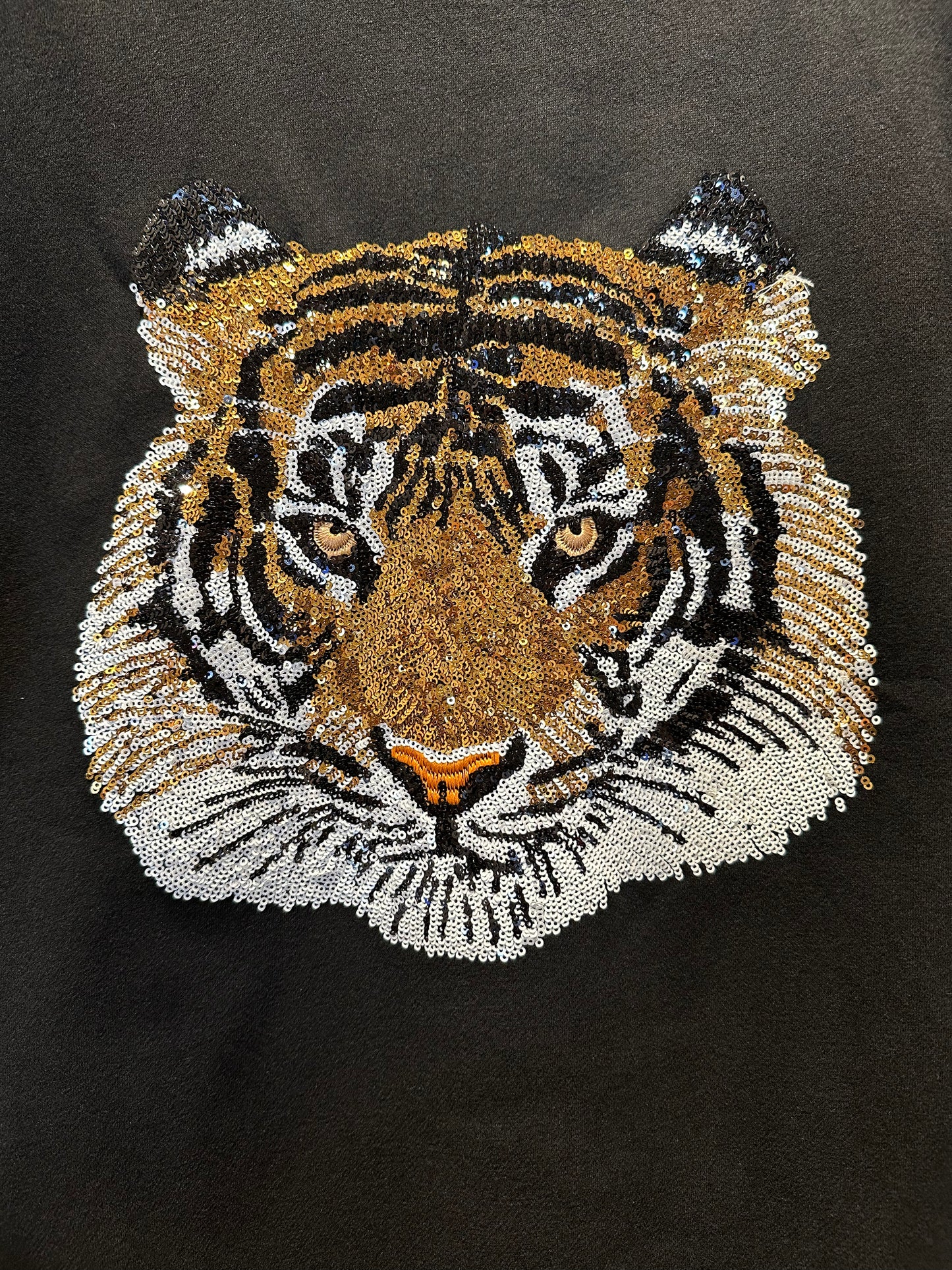 Huge TIGER Fan Sequined Fleece Sweatshirt