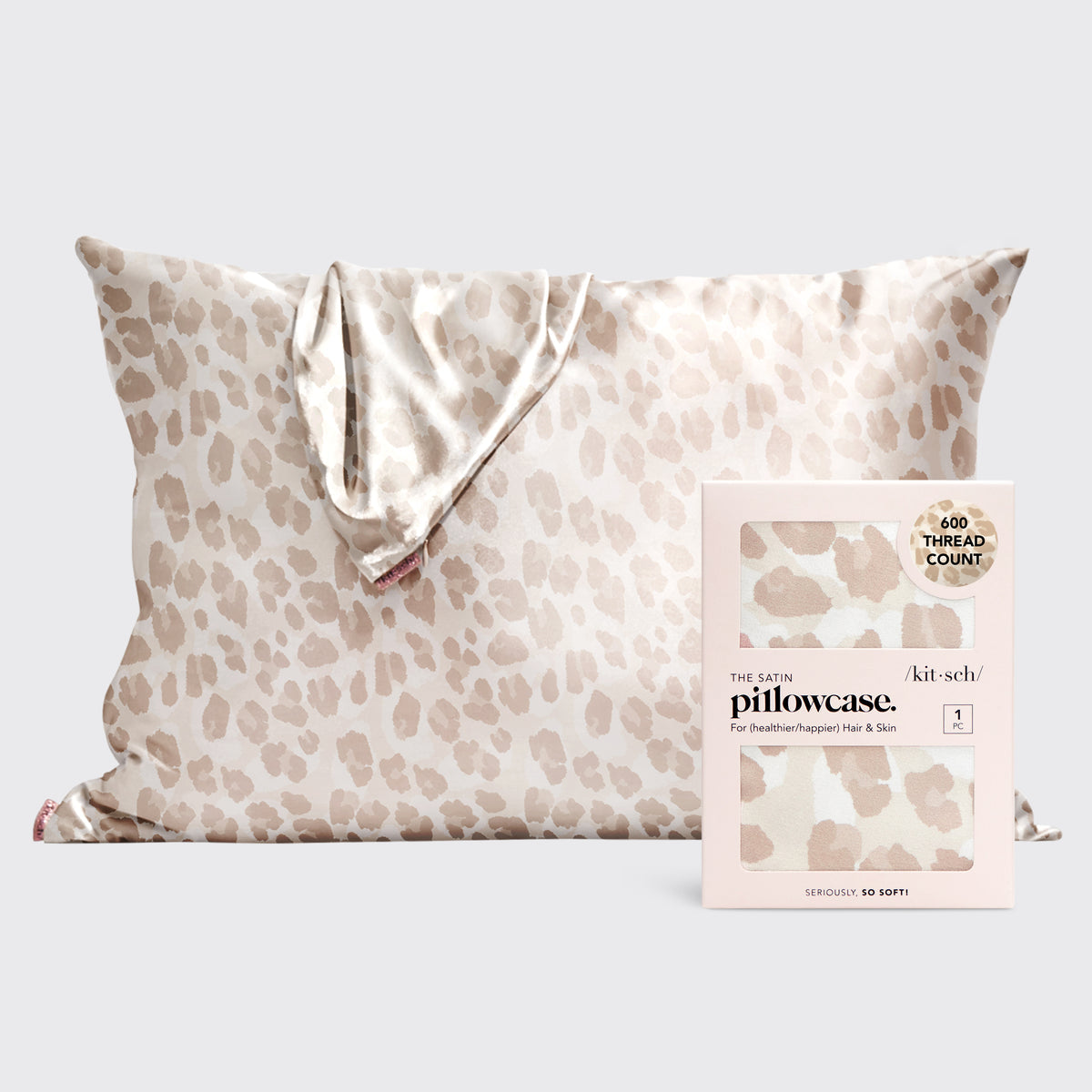 Kit*sch Standard Satin Pillowcase- Leopard