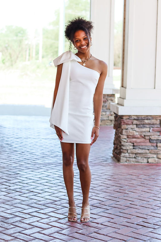 Sassy White Bow Dress