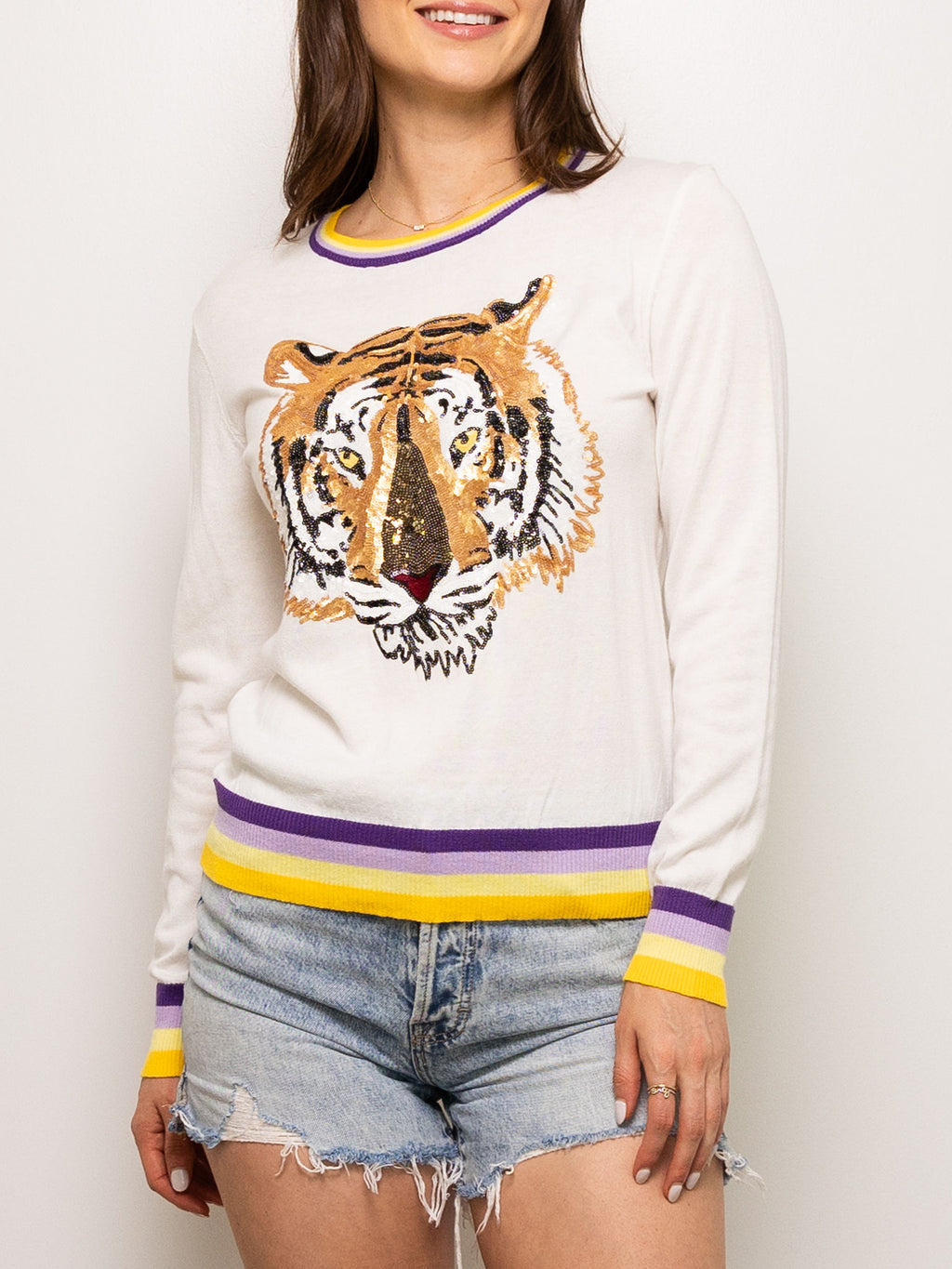 Tiger Head Sweater-Sparkle City