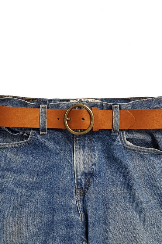 Trendy Vegan Suede Brown Belt