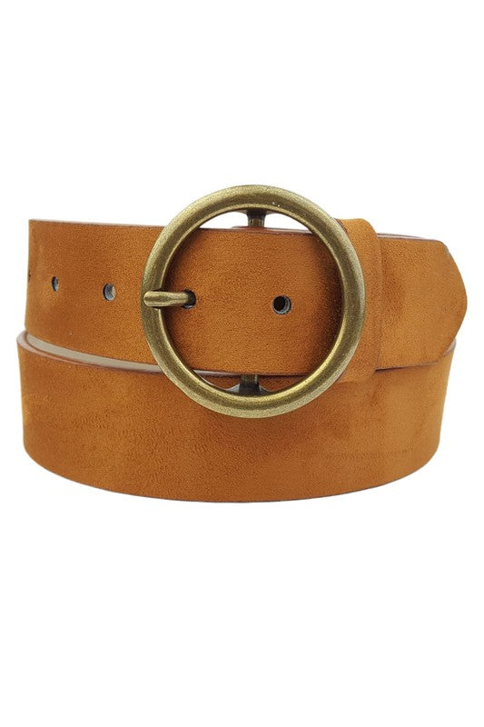 Trendy Vegan Suede Brown Belt