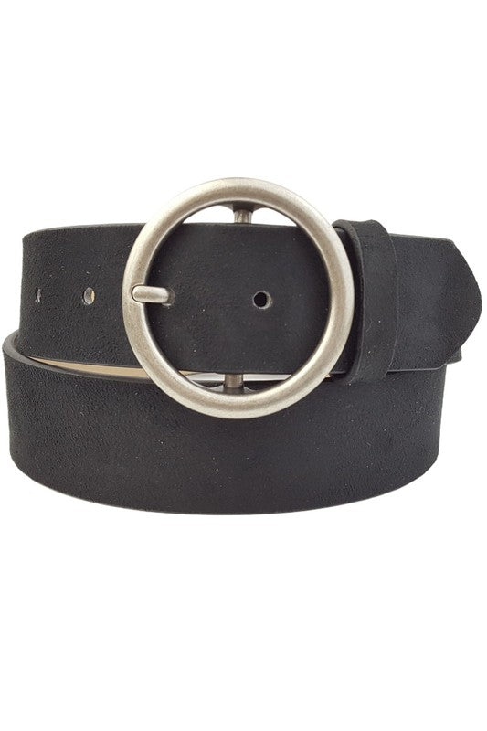 Trendy Vegan Suede Black Belt