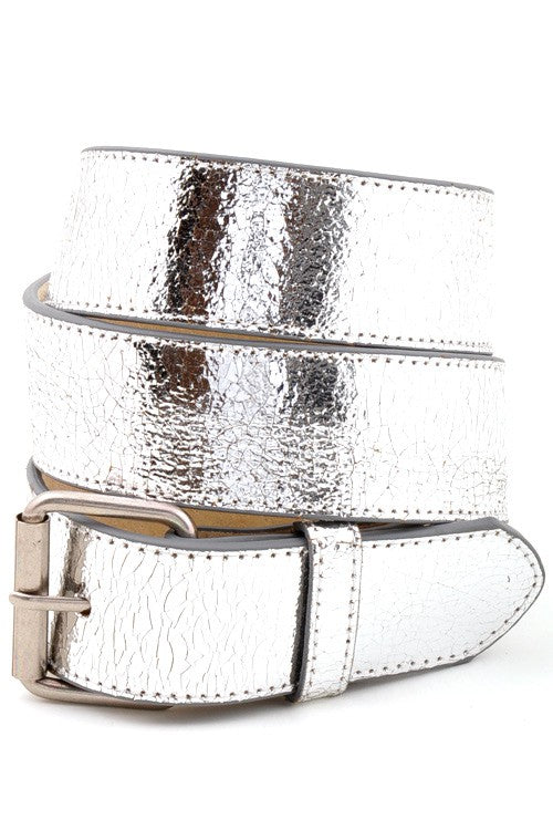 Snap On Crack Silver Belt