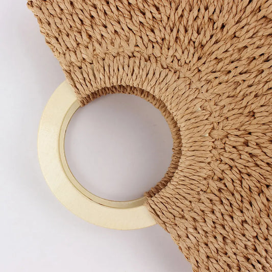 Tropical Paradise Handmade Woven Bag - Camel