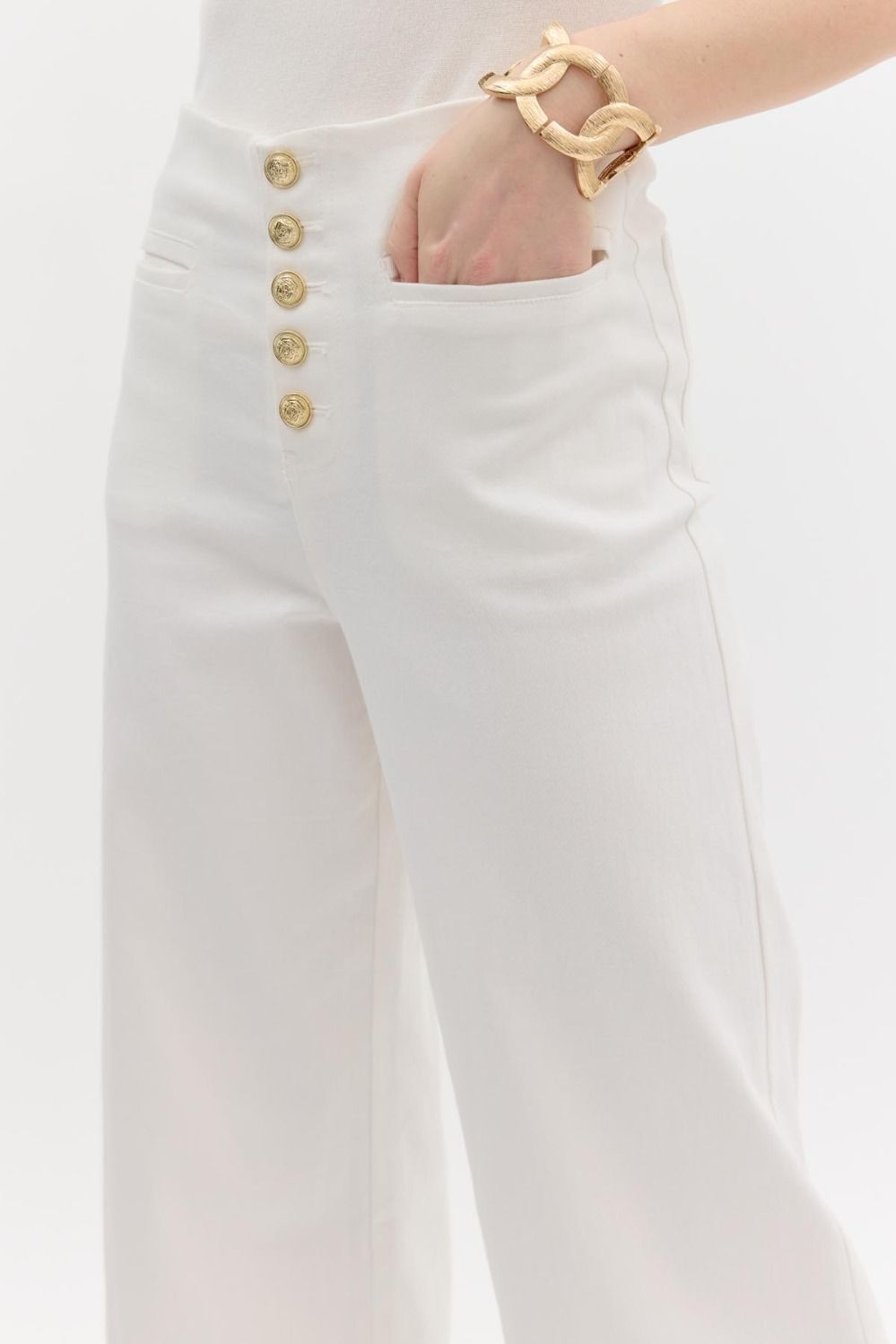 Sassy In White Denim Jeans