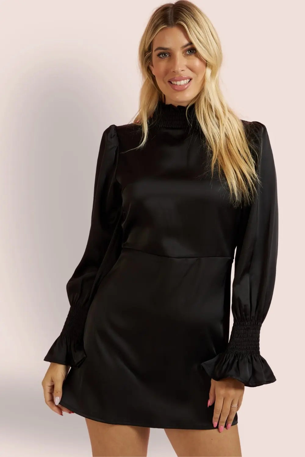 Little Black Satin Dress