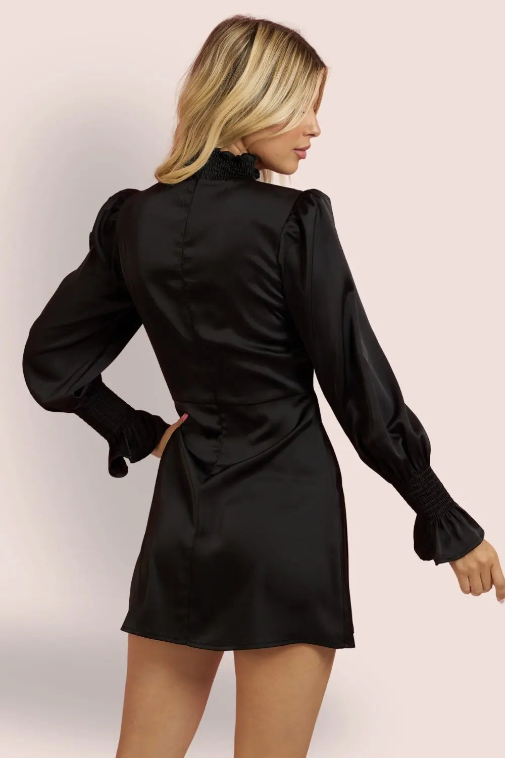 Little Black Satin Dress