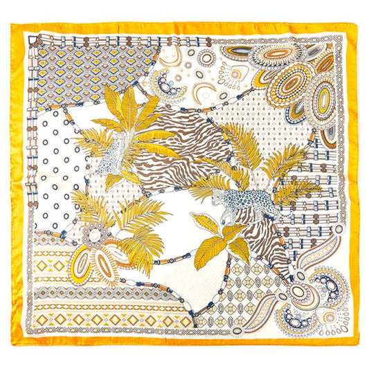 Geometric Pattern Silk Square Scarf