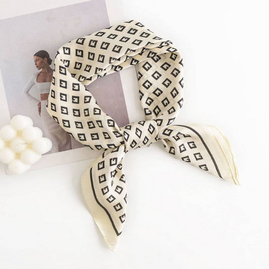 Chic Silk Square Scarf Beige