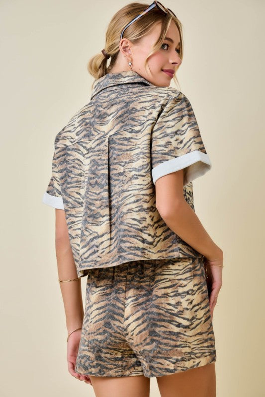 Roarin’ Tiger Print Denim Set