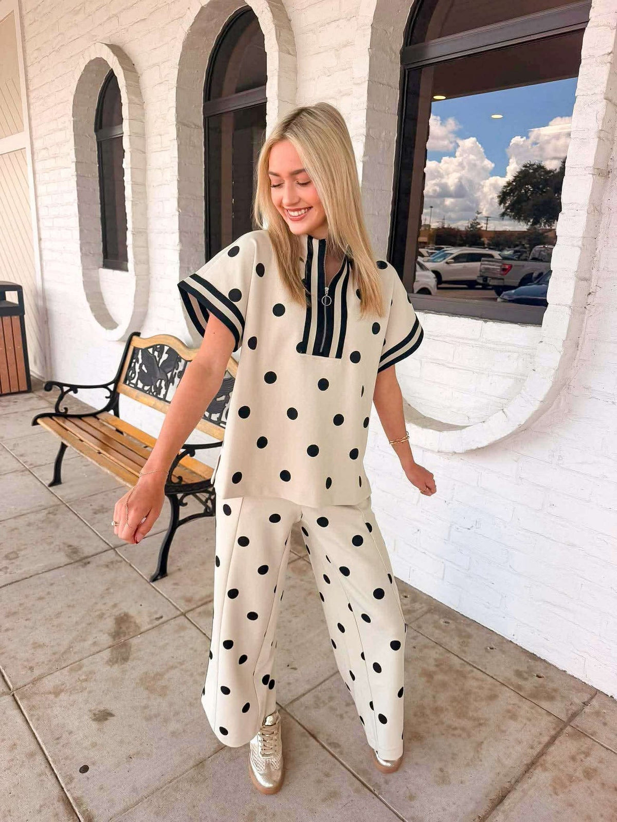 Oatmeal Polka Dotted Fever Set